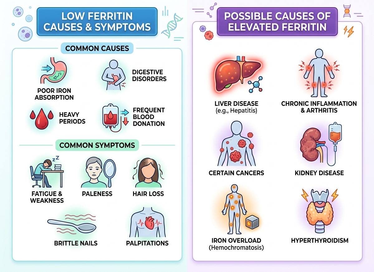 Low vs. high ferritin